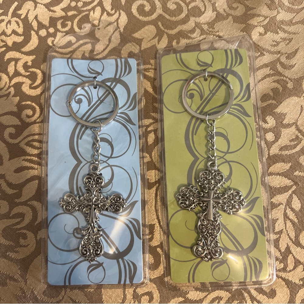 Lot Of Two Hobby Lobby Cross Keychains Easter Religion